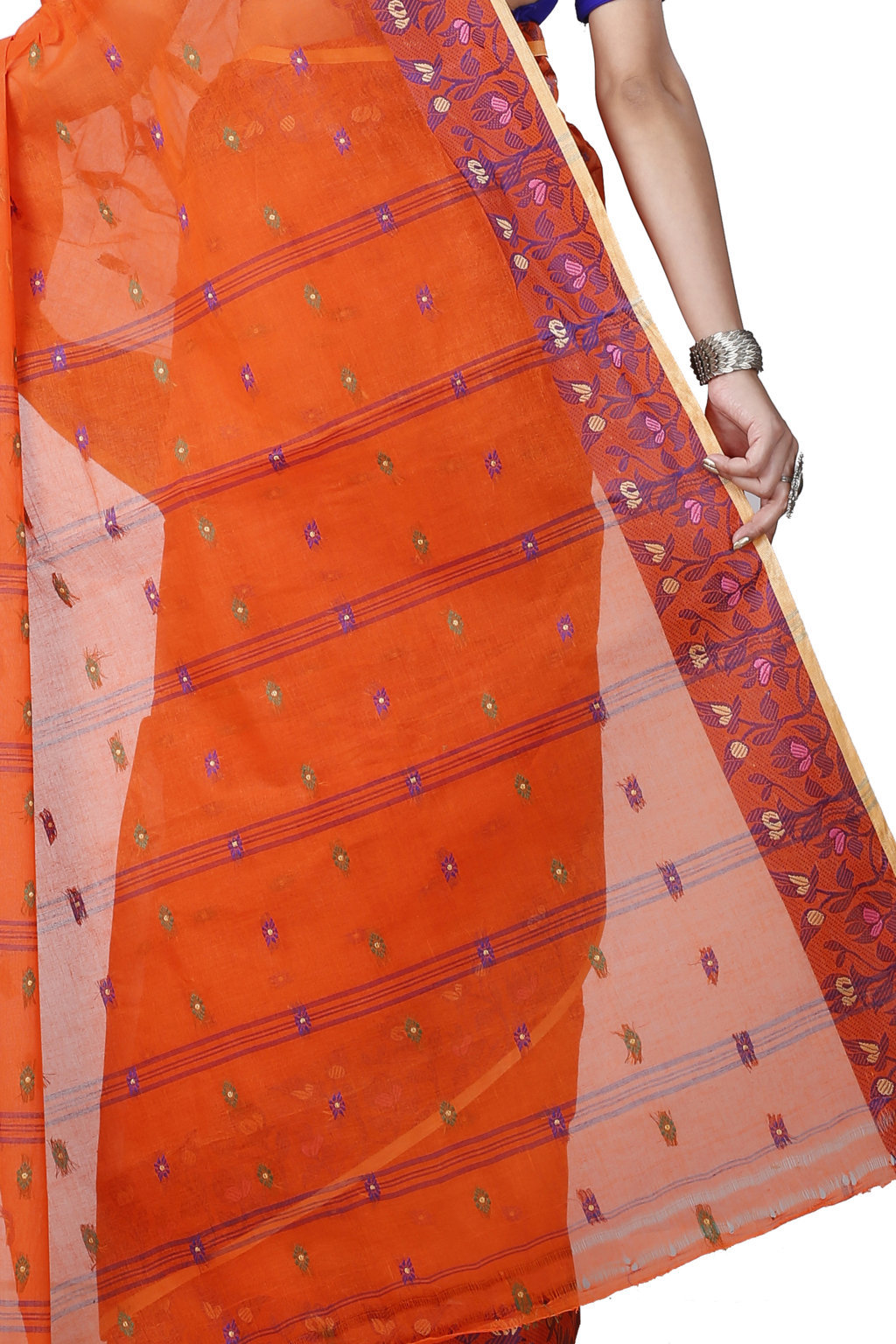 Orange Pure Cotton Gopika Tant Saree (1055)